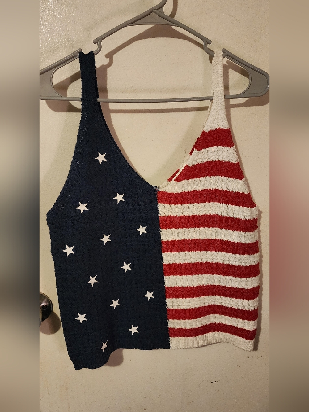 moon & madison Patriotic Stars Knit Tank Top - Red, White & Navy